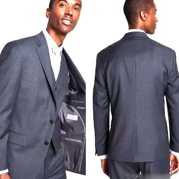 Michael Kors Men's Classic-Fit 100% Wool-Blend Stretch Solid Suit Jacket Sz.44R - Picture 2 of 16